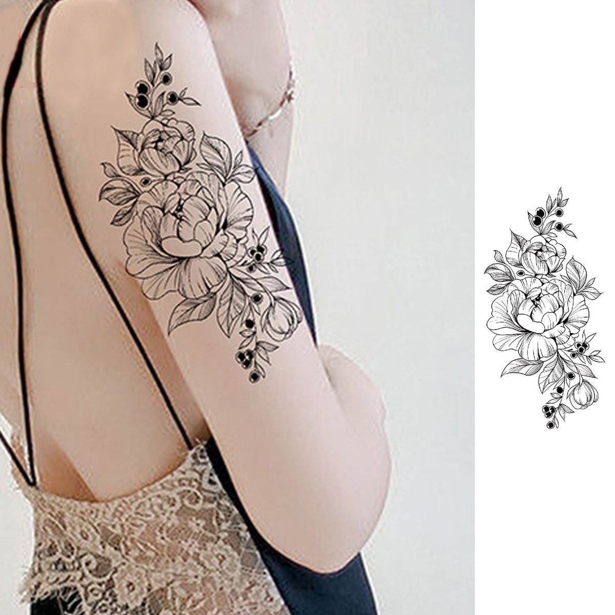 5 Flower Tattoo Sheets – Waterproof, Safe & Easy to Apply