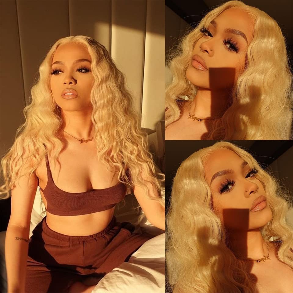 Younghann 30 32 34 Inch Blonde Human Hair Bundles Color 613 Deep Wave Bundles