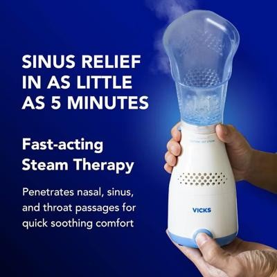 Vicks Personal Steam Inhaler with Variable Steam Control & Soft Mask – 22.56oz