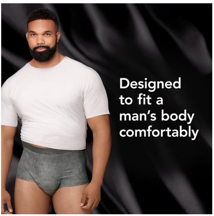 Depend Real Fit Incontinence Underwear for Men, Adult, S/M, Grey, 56 Count