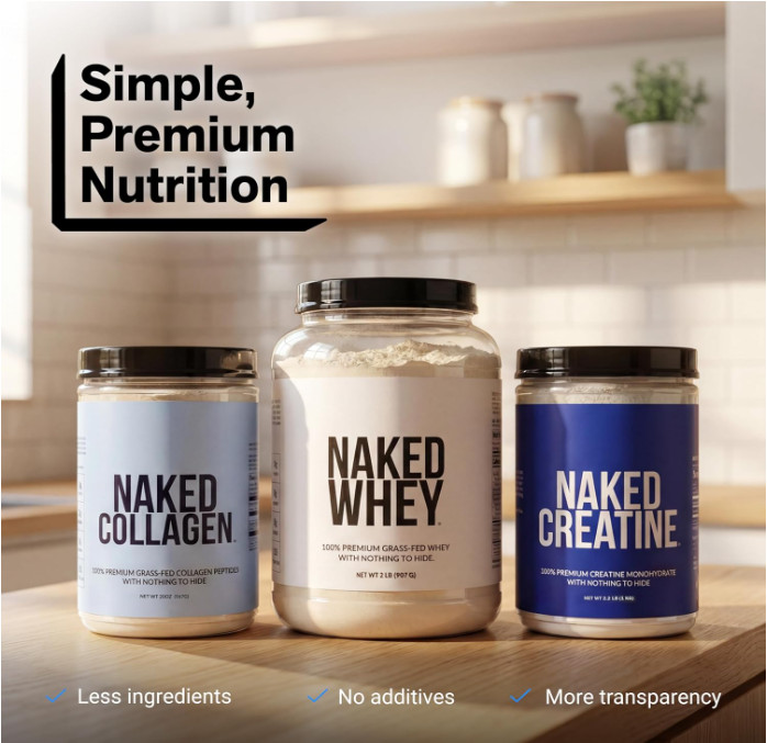 NAKED Whey Chocolate Protein Powder, 5 lb, 60 Servings