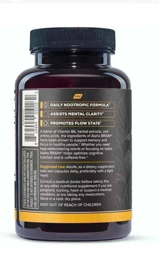 Alpha Brain Memory Focus Daily Cognitive Support (90 Capsules)