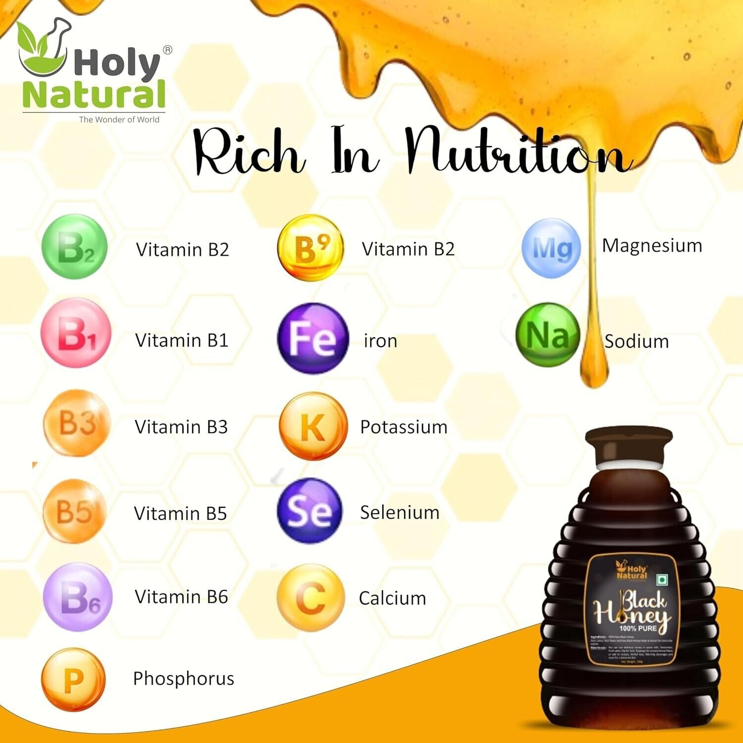 HN Black Honey (500 gm) | Pure & Natural | No Added Sugar & Color