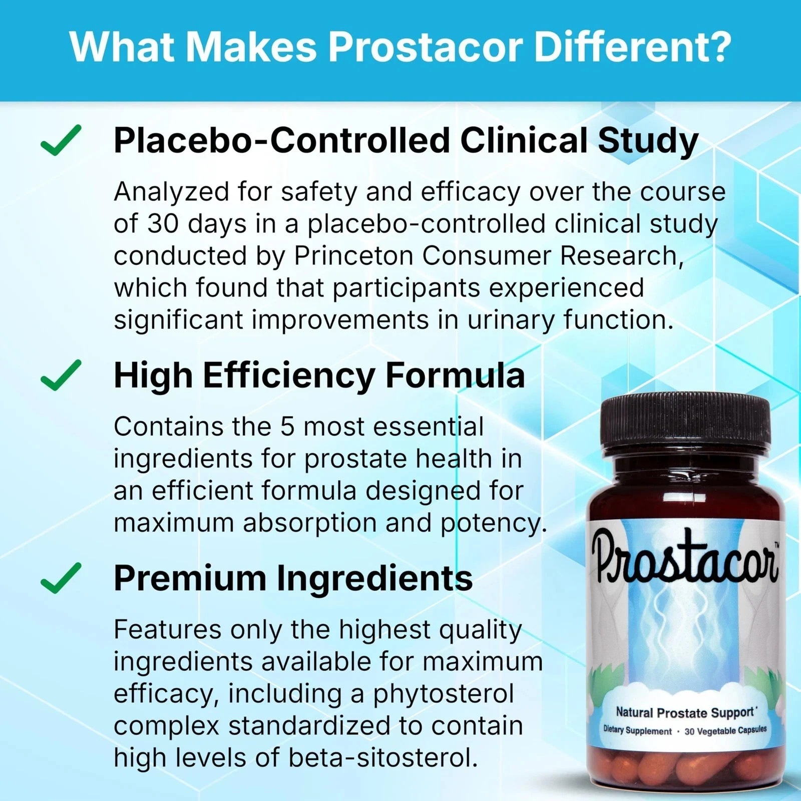 Natural Prostate Support Dietary Supplement 30 Vegetable Capsuls