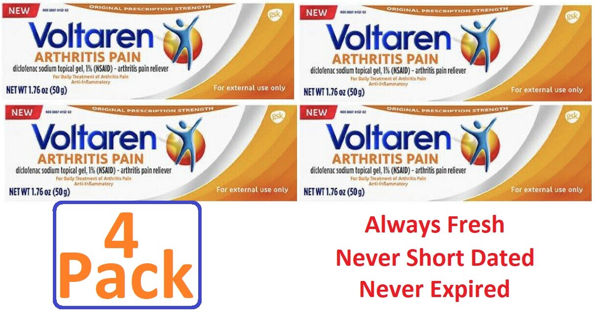 Arthritis Pain Topical Gel 50g (1.7oz) always fresh (4 Pack)