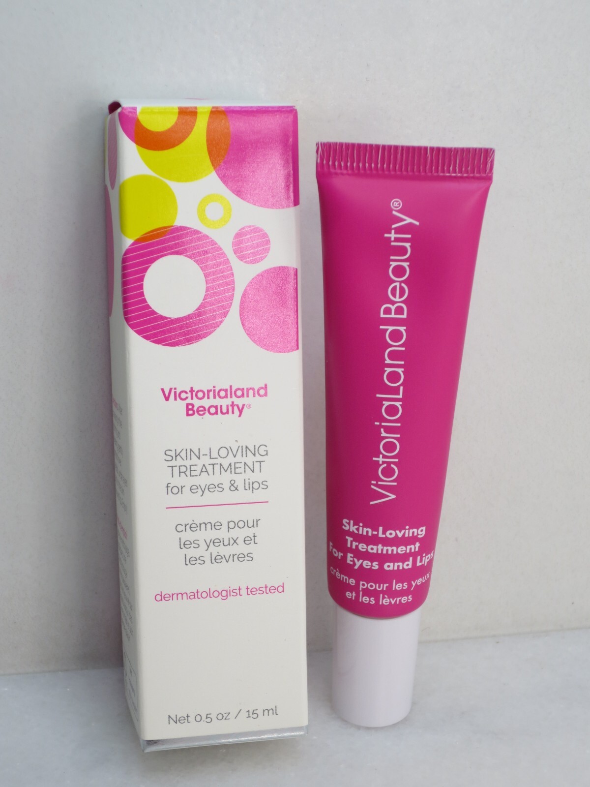 VICTORIALAND BEAUTY SKIN LOVING TREATMENT FOR EYES & LIPS 0.5 OZ BOXED LOT OF 2