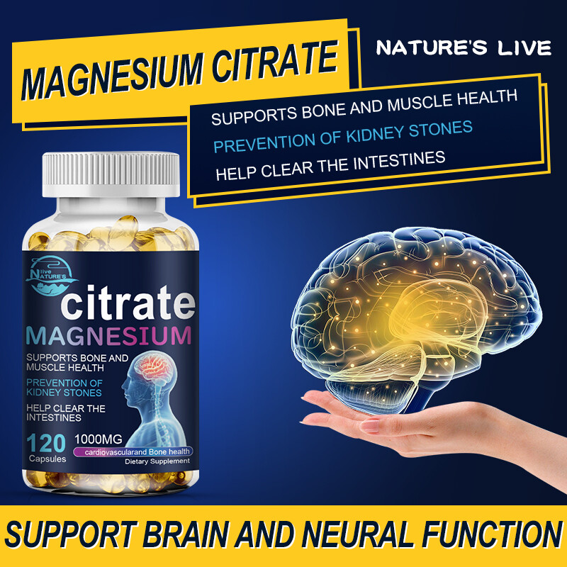 Magnesium Citrate 1000mg Capsules Super Strong Effective Vegan Capsules 240Pills