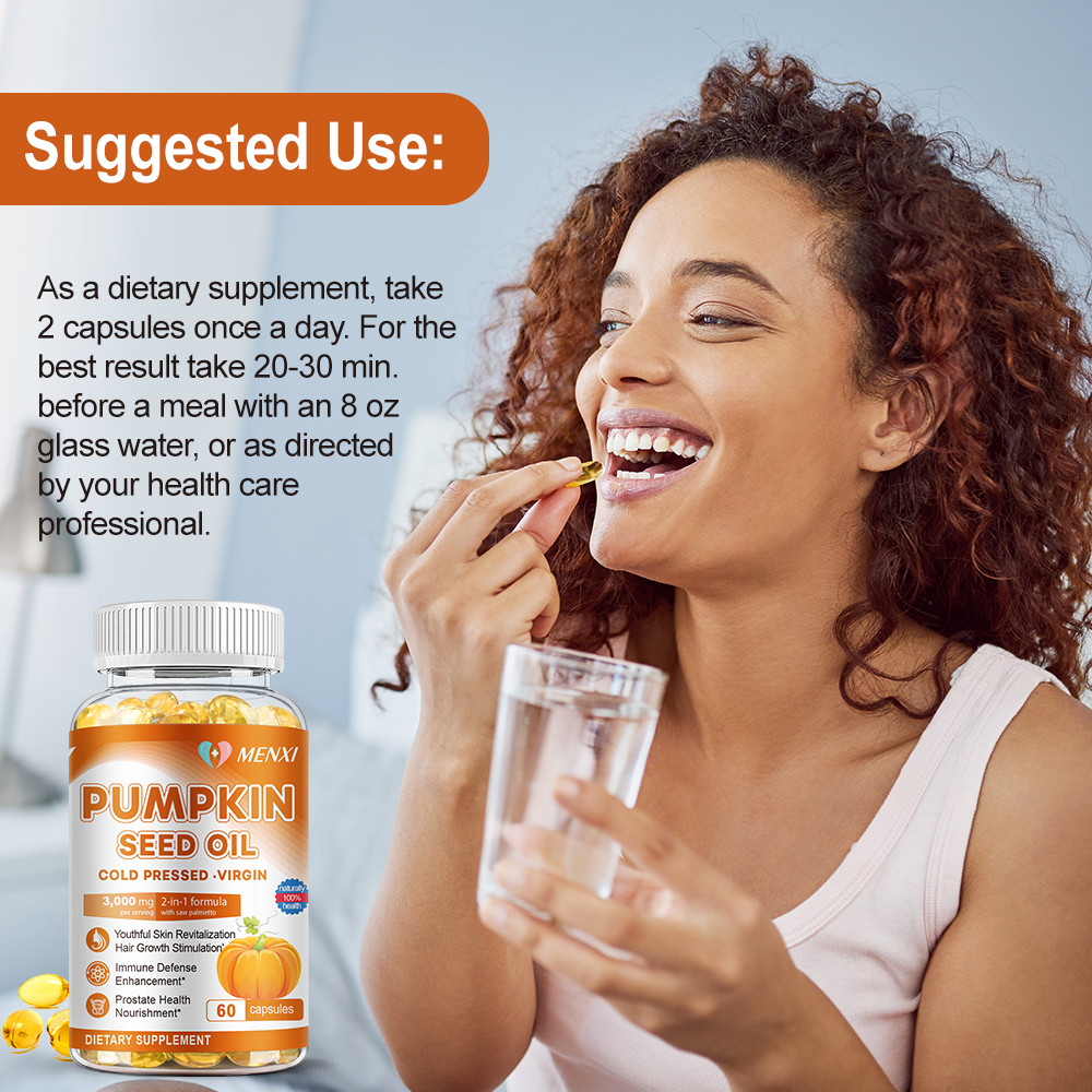 Pumpkin Seed Oil 3000mg Capsule | Prostate Health | Immune Function 120 Softgels