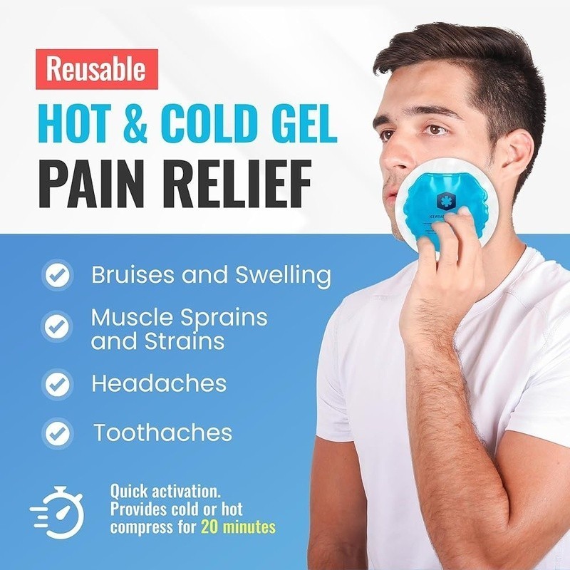 Reusable Gel Ice Packs Flexible Pain Relief Injuries Cold Hot Therapy 5 Pack New