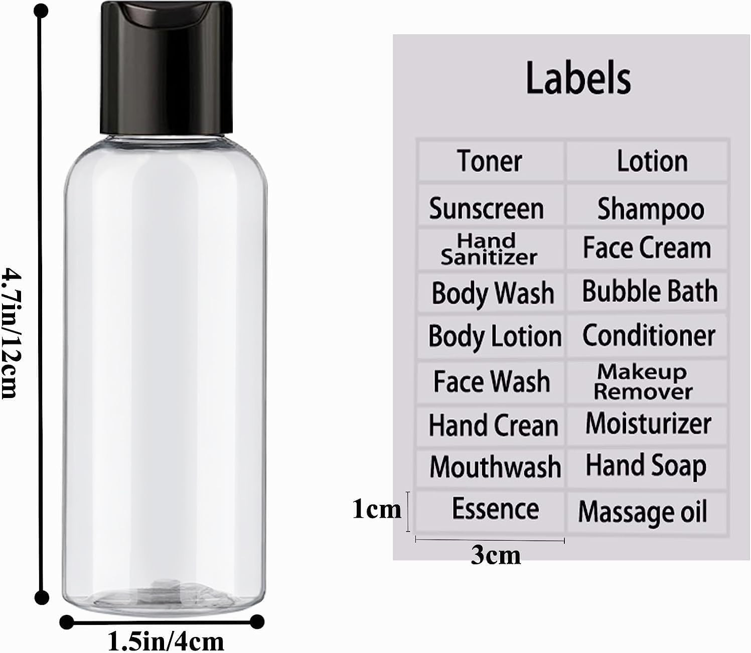 5 Pack 3.4 Oz Travel Bottles for Toiletries TSA Approved Leakproof Plastic Empty