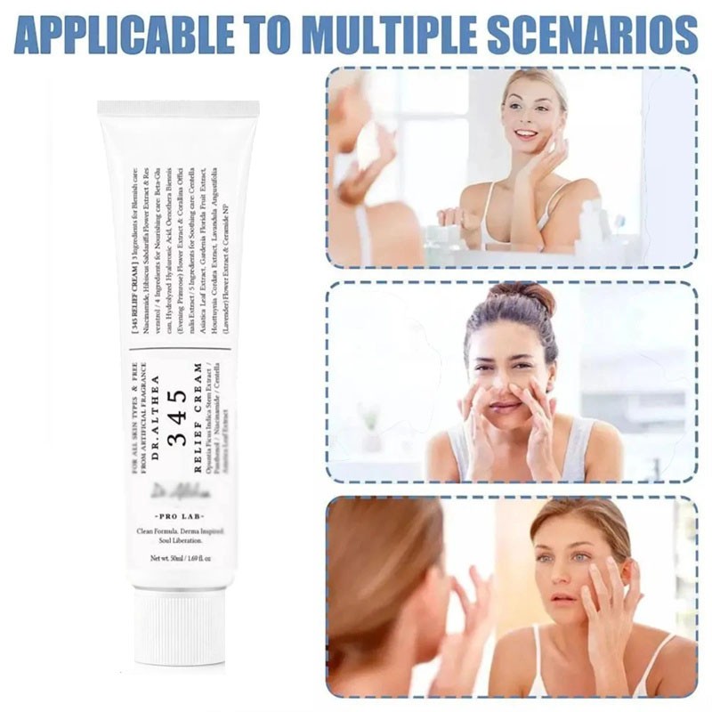 345 Relief Cream 1.69 Fl Oz Soothing Moisturising Face Cream for Skin