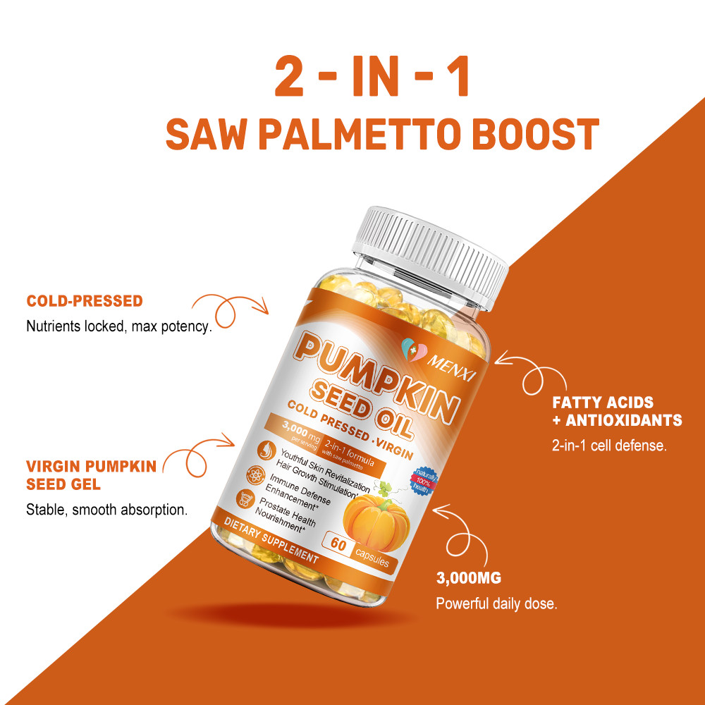 Pumpkin Seed Oil 3000mg Capsule | Prostate Health | Immune Function 120 Softgels