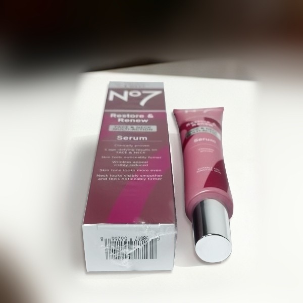No7 Restore & Renew Multi Action Face & Neck Serum 1.69 Oz / 50ML New in Box
