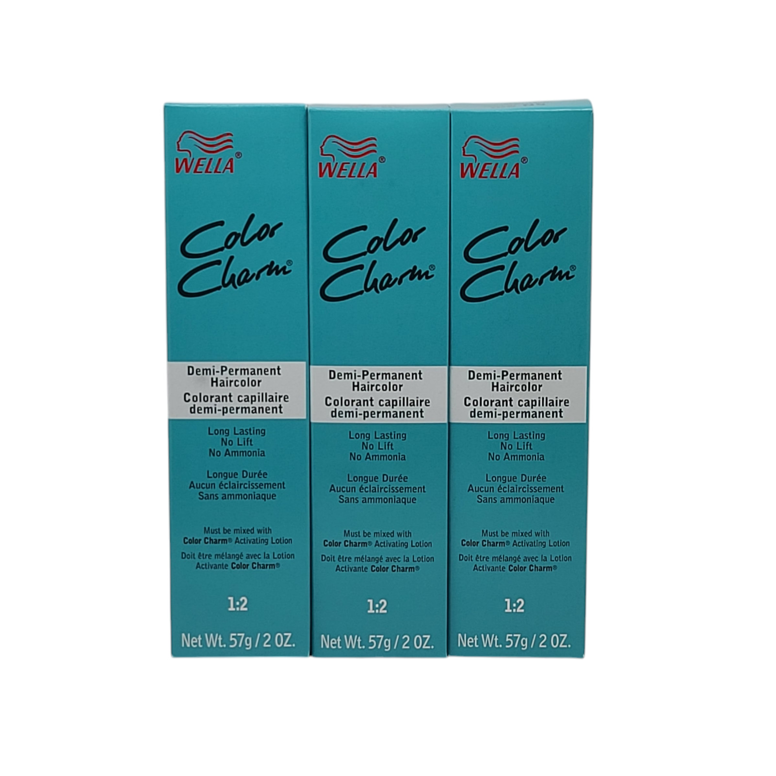 3 Pack Wella Color Charm Permanent Gel Hair Color 5N 5/0 Light Natural Brown 2oz