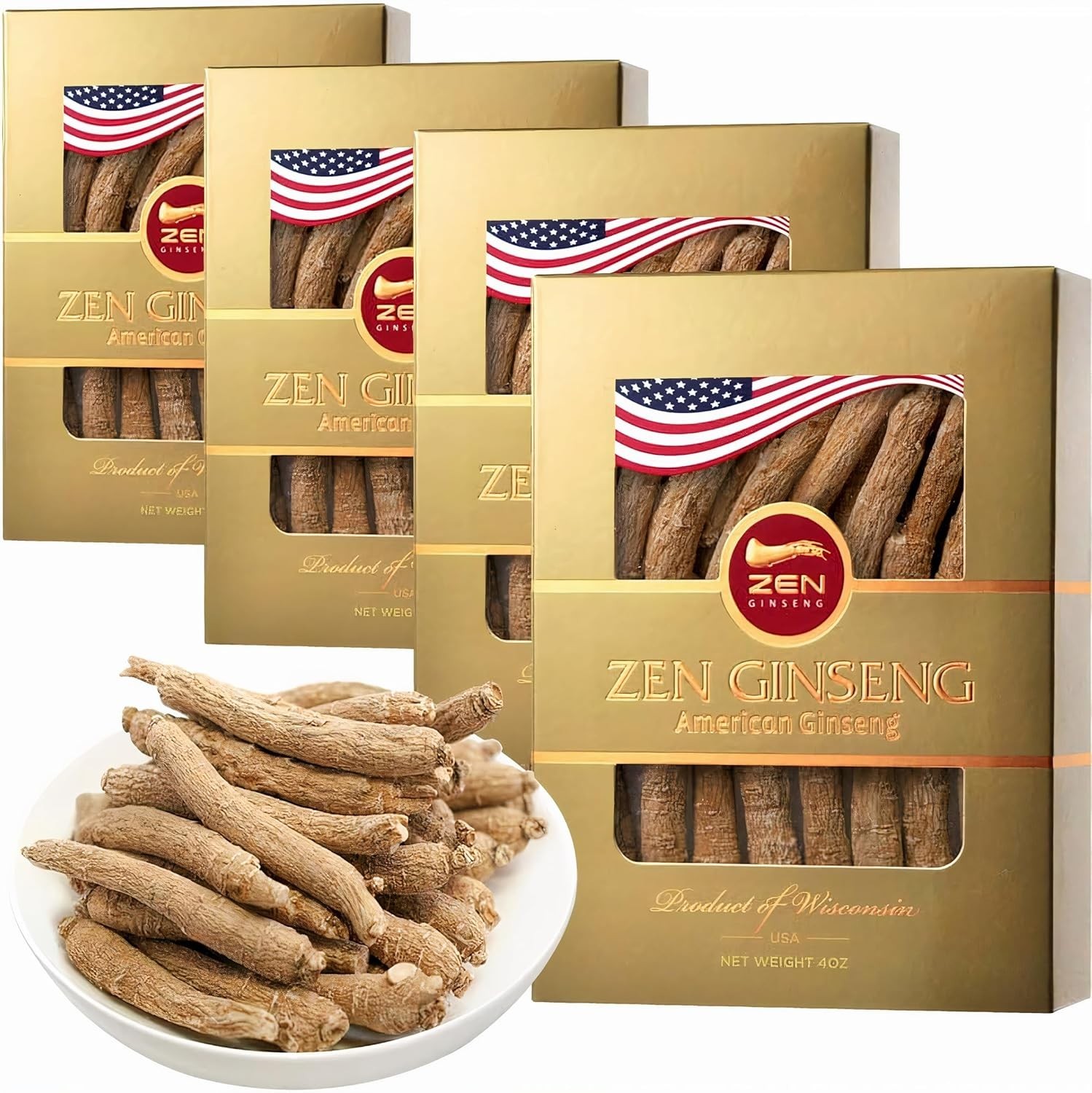 4 Boxes of American Wisconsin Ginseng Small Long Root Premium Quality Panax…