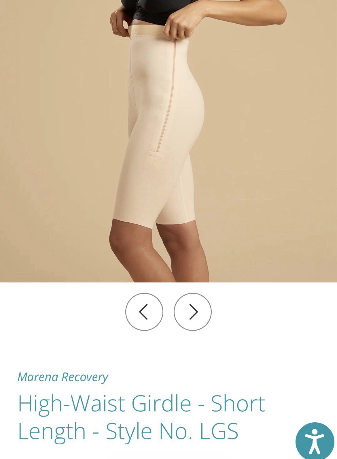 Marena Recovery High-Waist Girdle Short Length Compression Pants Black XL LGS
