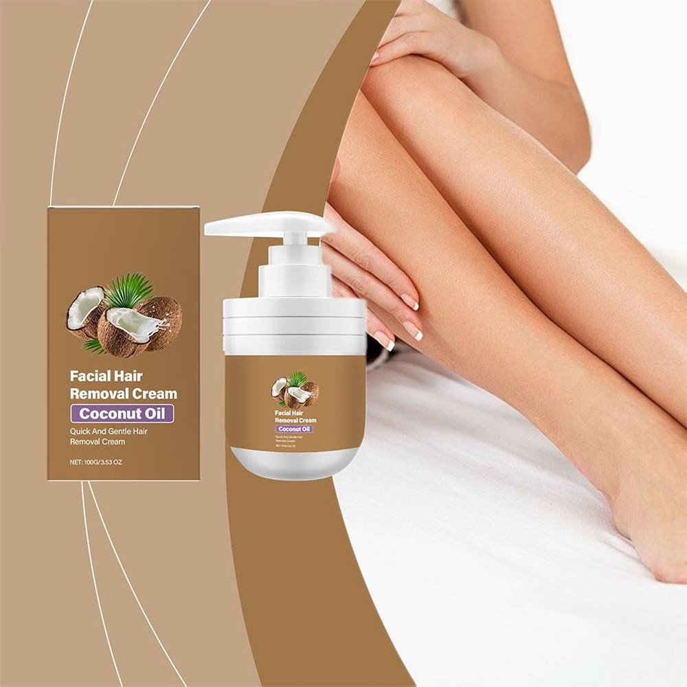 Facial Hair Removal Cream Coconut Oil Based Gentle Body Hair Remover 3.53OZ/100g