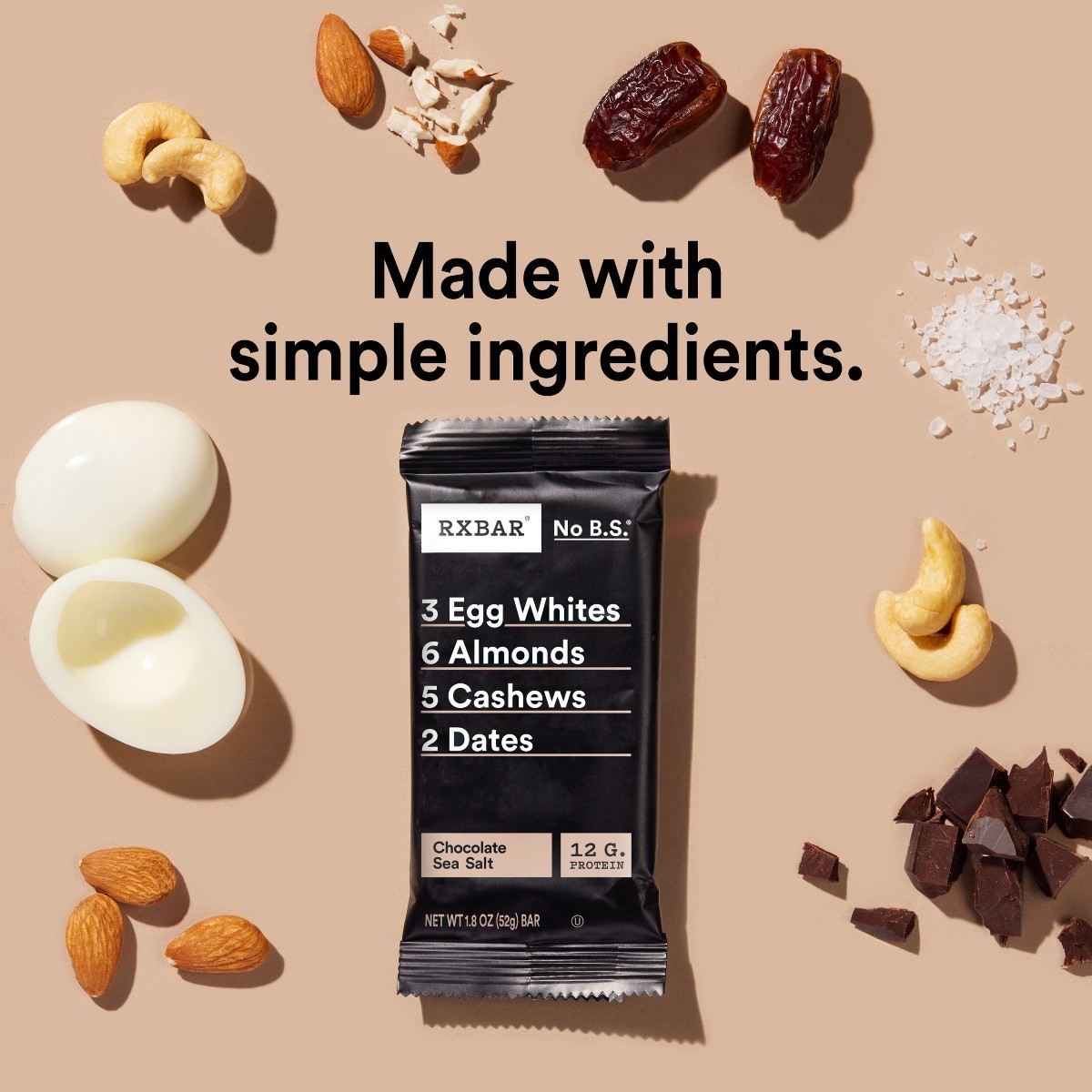 RXBAR Chocolate Sea Salt Protein Bars – 18.3oz/10ct