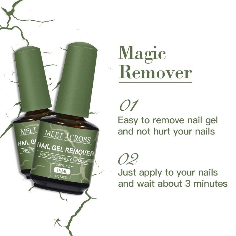 MEET ACROSS 15ml Magic Gel Nail Polish Remover UV Soak Off Cleaner