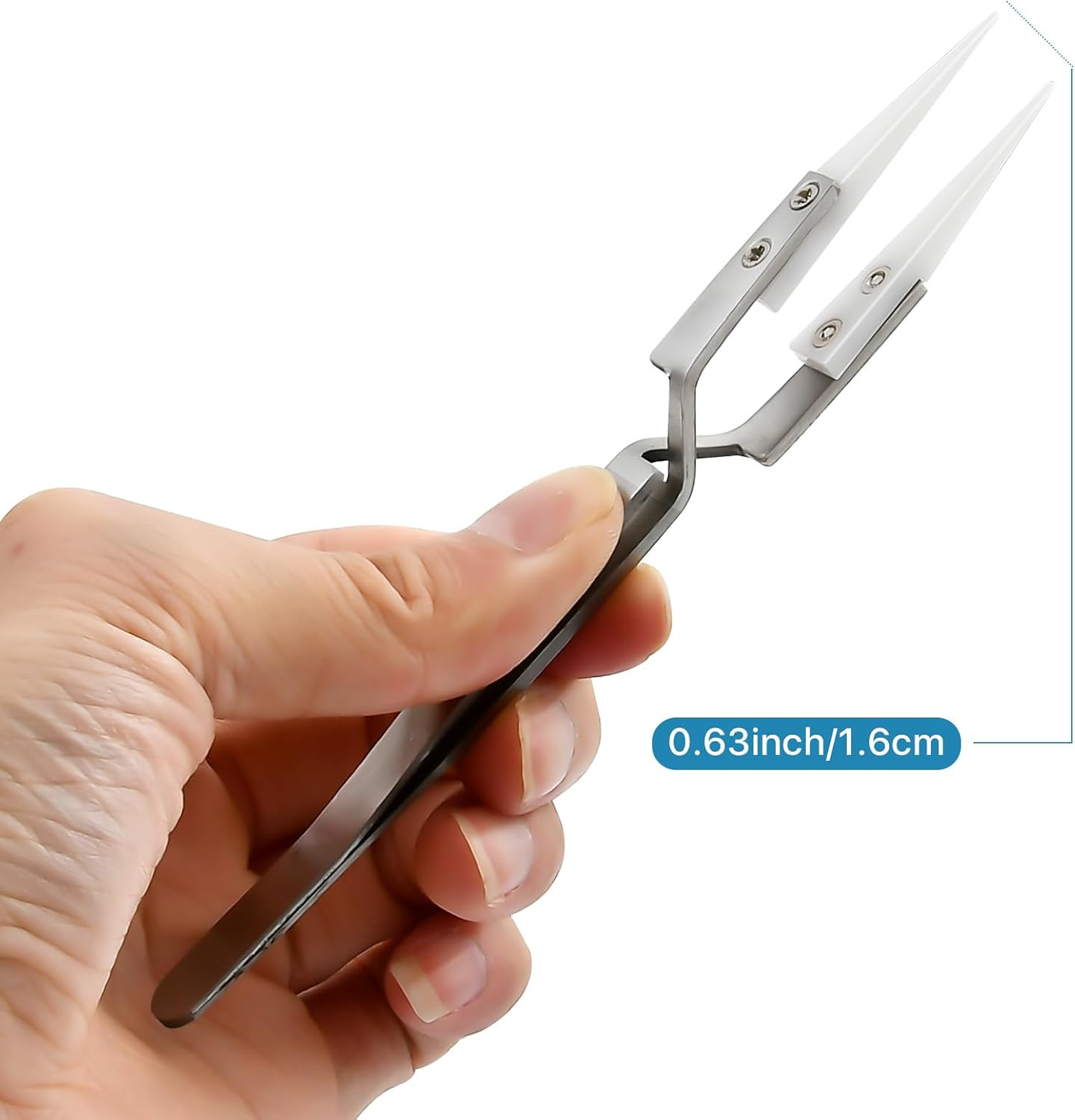 6 Pcs Precision Reverse Ceramic Tweezers Set, Non-Conductive Heat-Resistant Elec