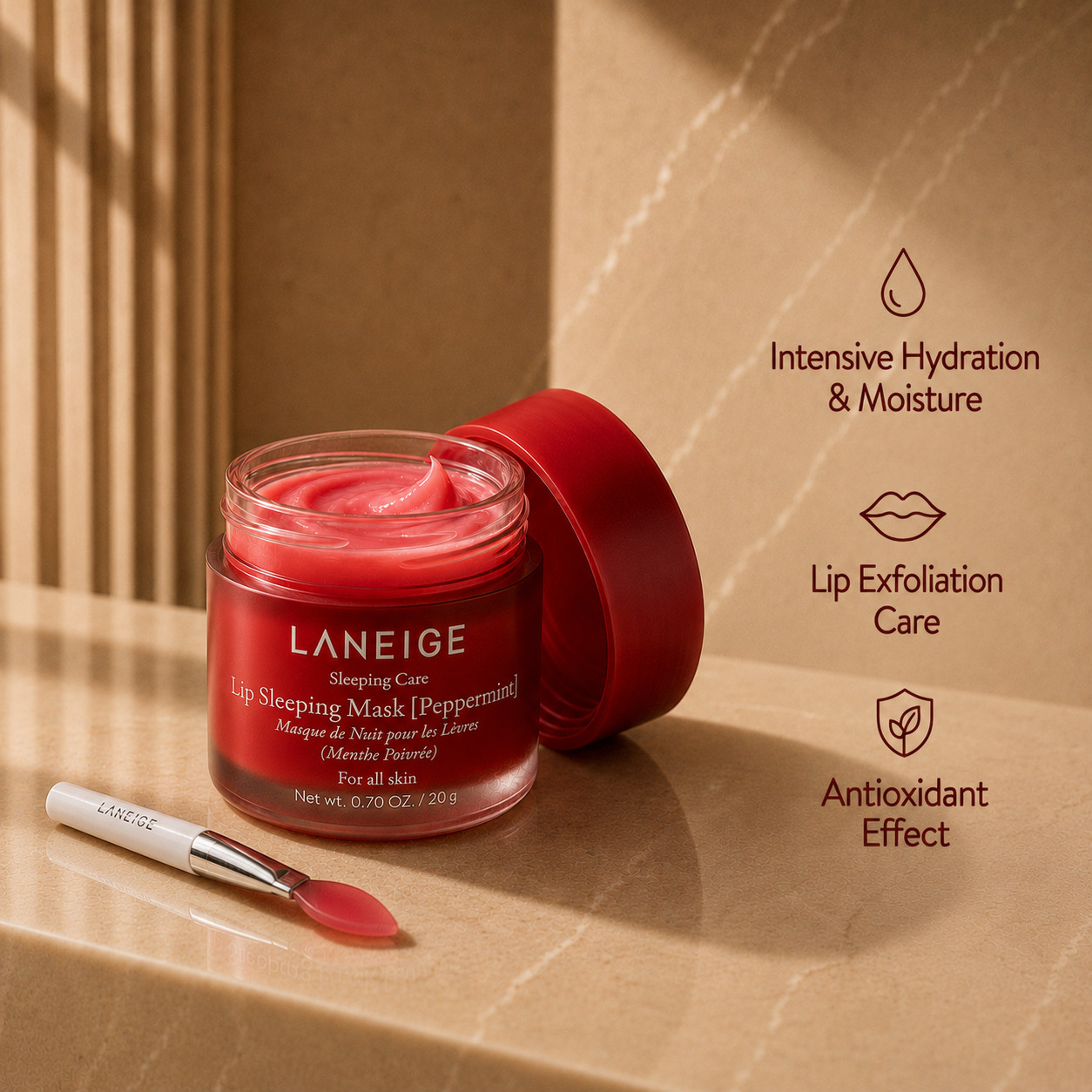 K-Beauty LANEIGE Lip Sleeping Mask 20g + Lip Glowy Balm Berry 10g Set