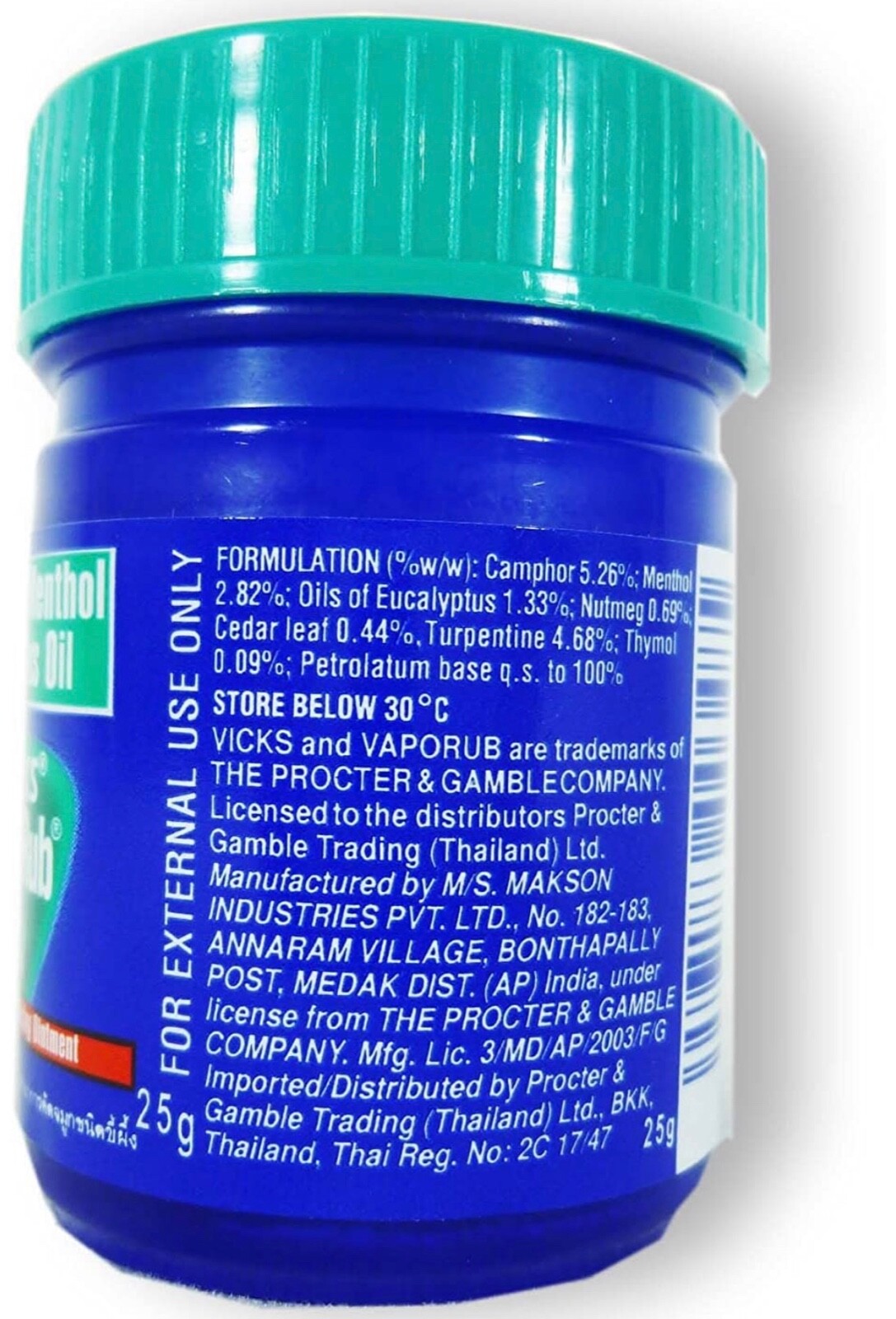 Vicks Vaporub Camphor, Menthol – vapor rub – 50G Jar