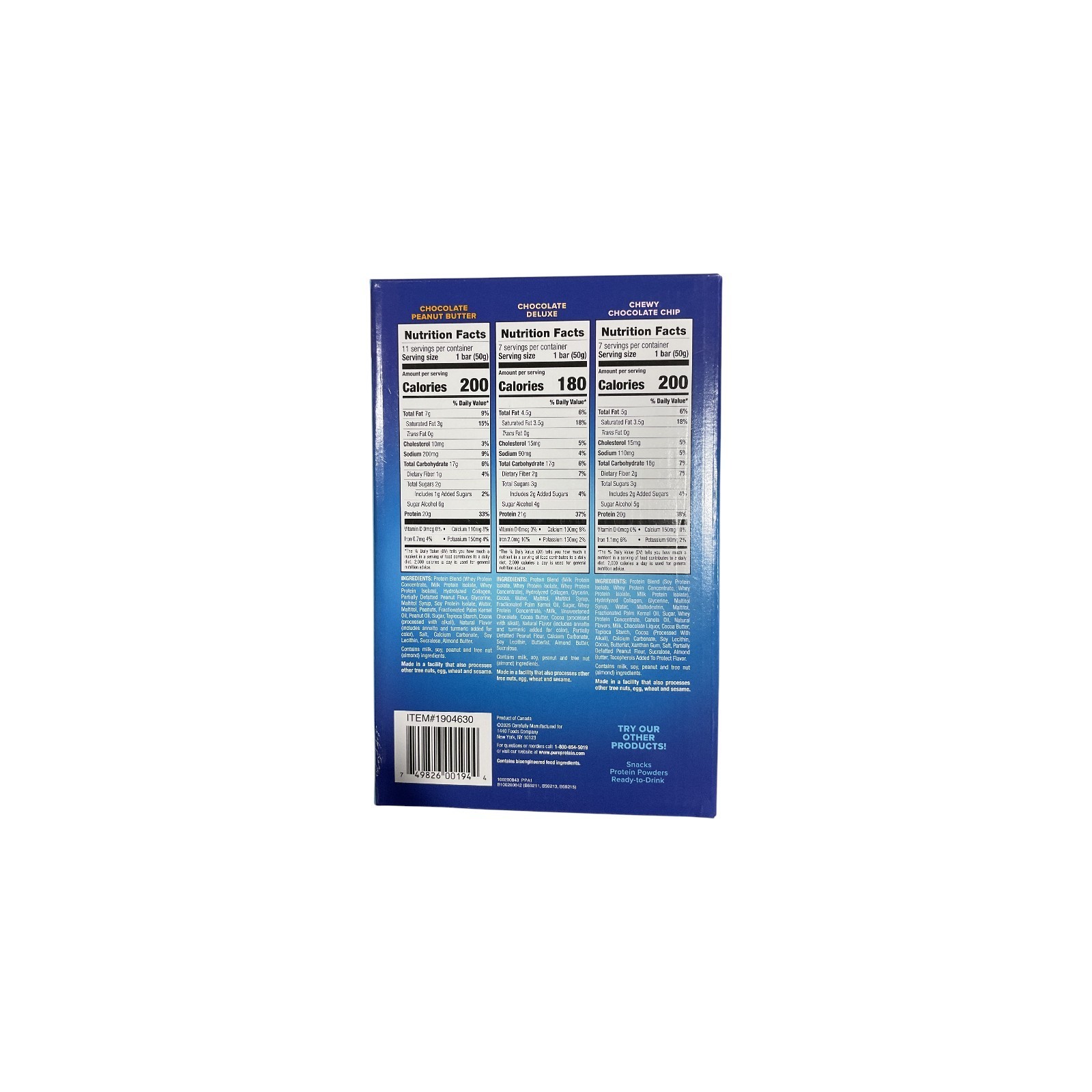 Pure Protein Bars, Variety Pack, 20-21g Protein, (25 Count), 09/10/26