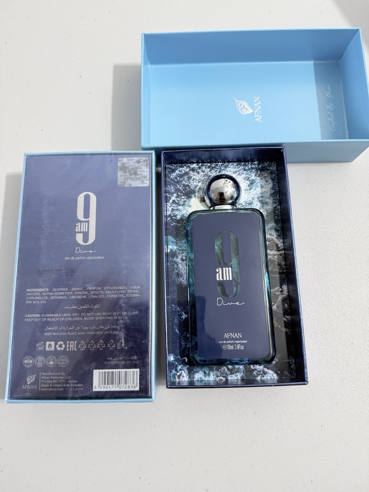 Afnan 9am Dive Eau de Parfum (EDP) Spray Fragrance, 3.4 fl oz