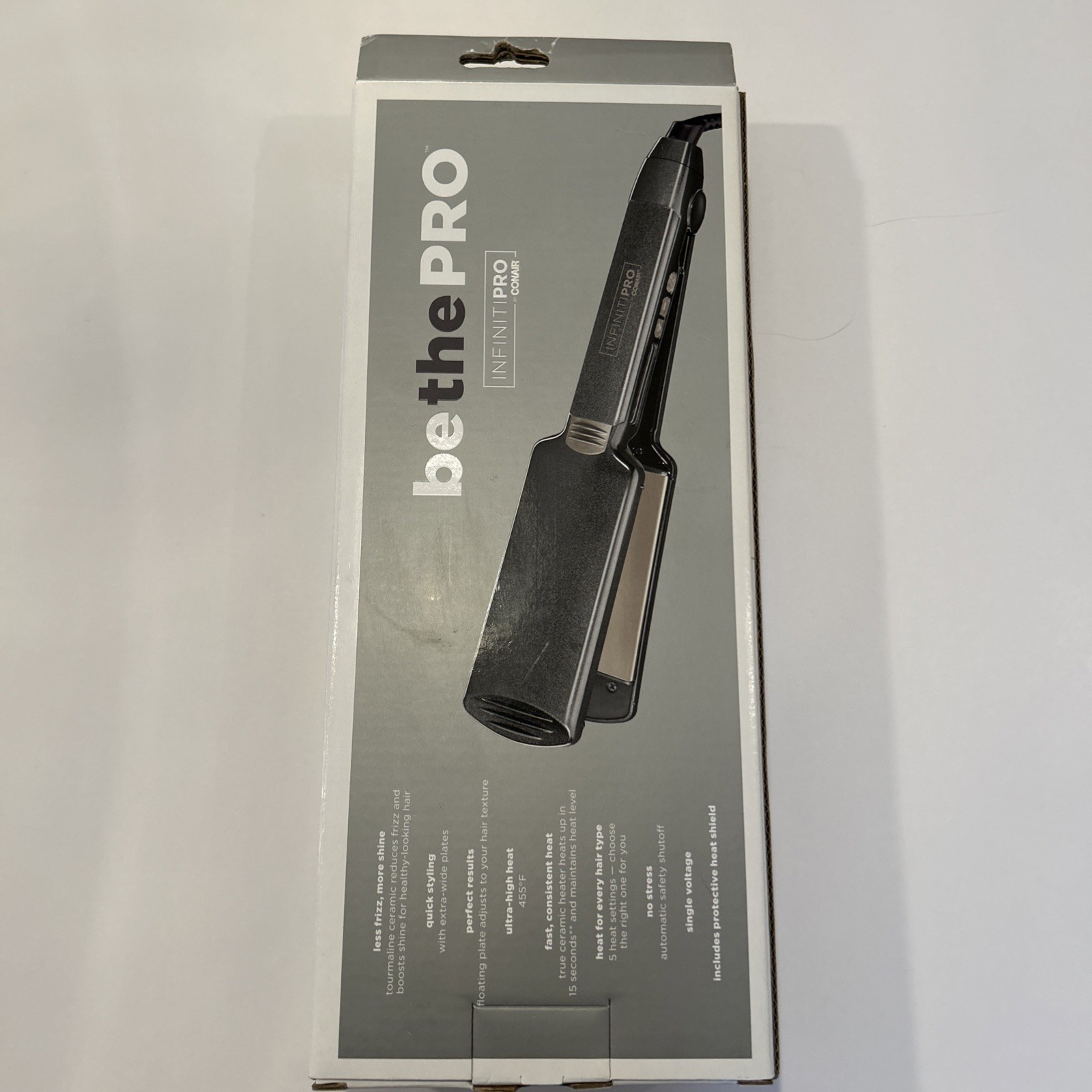 INFINITIPRO BY CONAIR Tourmaline Ceramic Flat Iron- 2 Inch-Factory Sealed Seepic