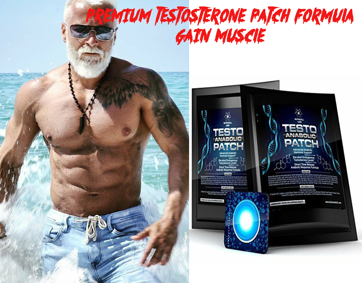 ADHESIVE TESTOSTERONE BOOSTER Enhance Energy Muscle (PATCHVS.CAPSULES)