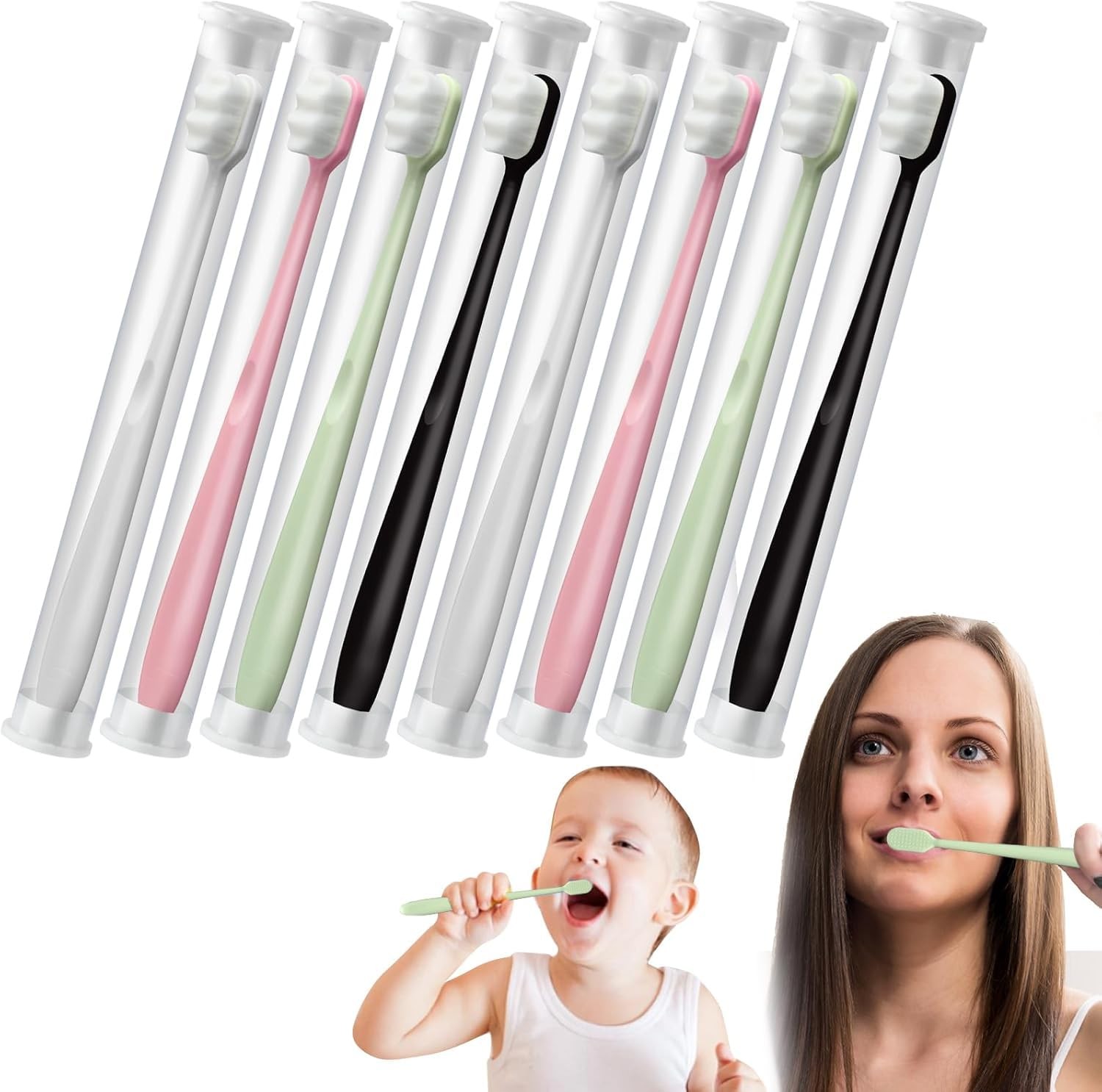 Jaxbo 8 PCS Extra Soft Toothbrush, Micro Nano 1 Count (Pack of 8), As Show