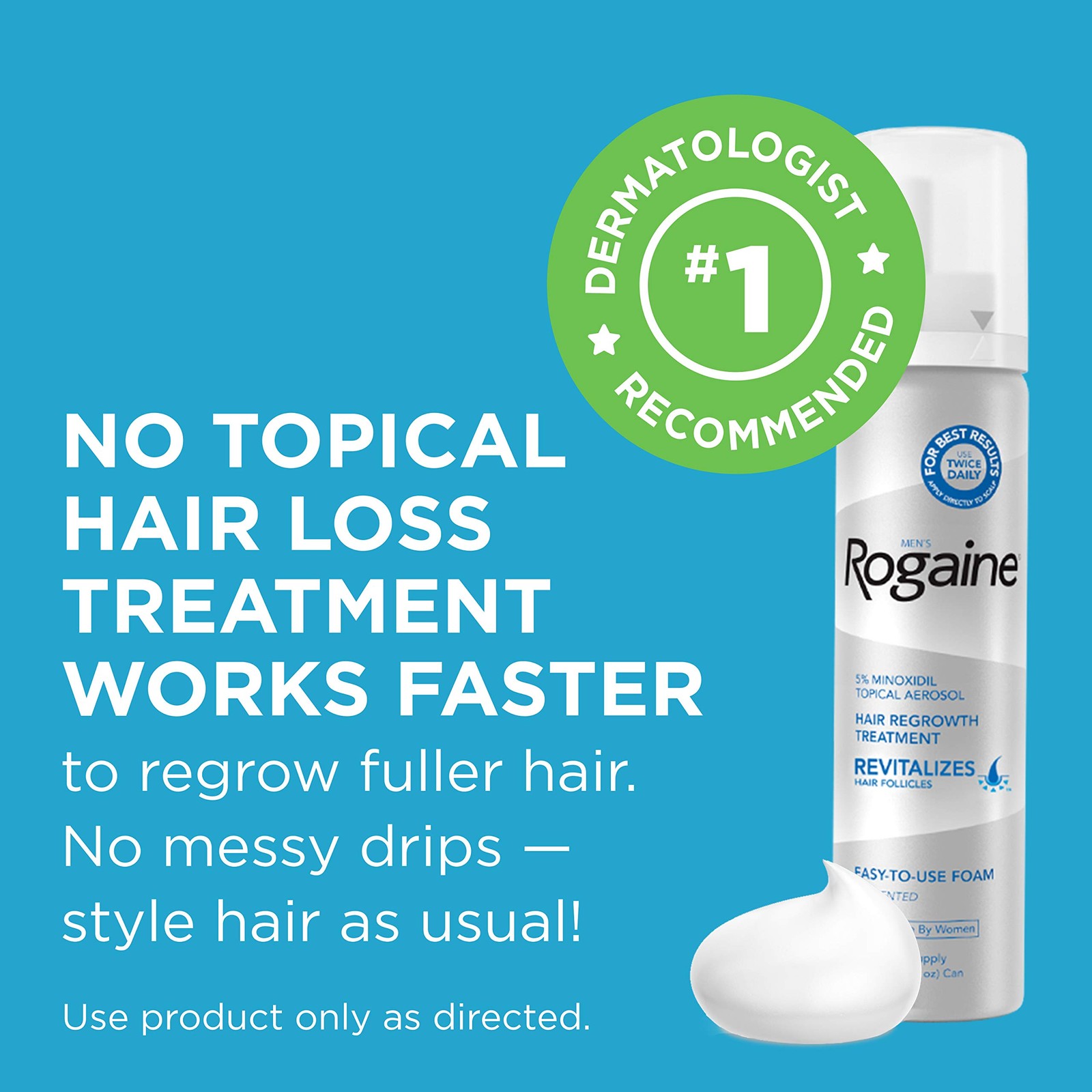 Rogaine Men’s 5% Minoxidil Foam Hair Regrowth Treatment, 3×2.11 oz Exp 09/2027