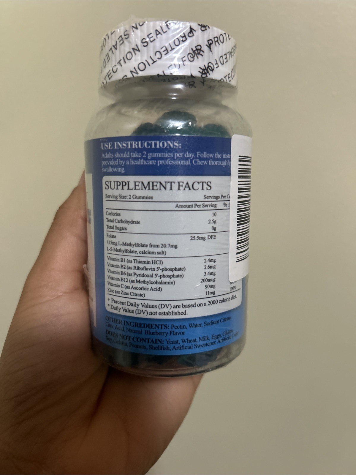 Jovithea L-Methylfolate 15mg Gummies 5-MTHF Vitamin B12 Multivitamins 60ct