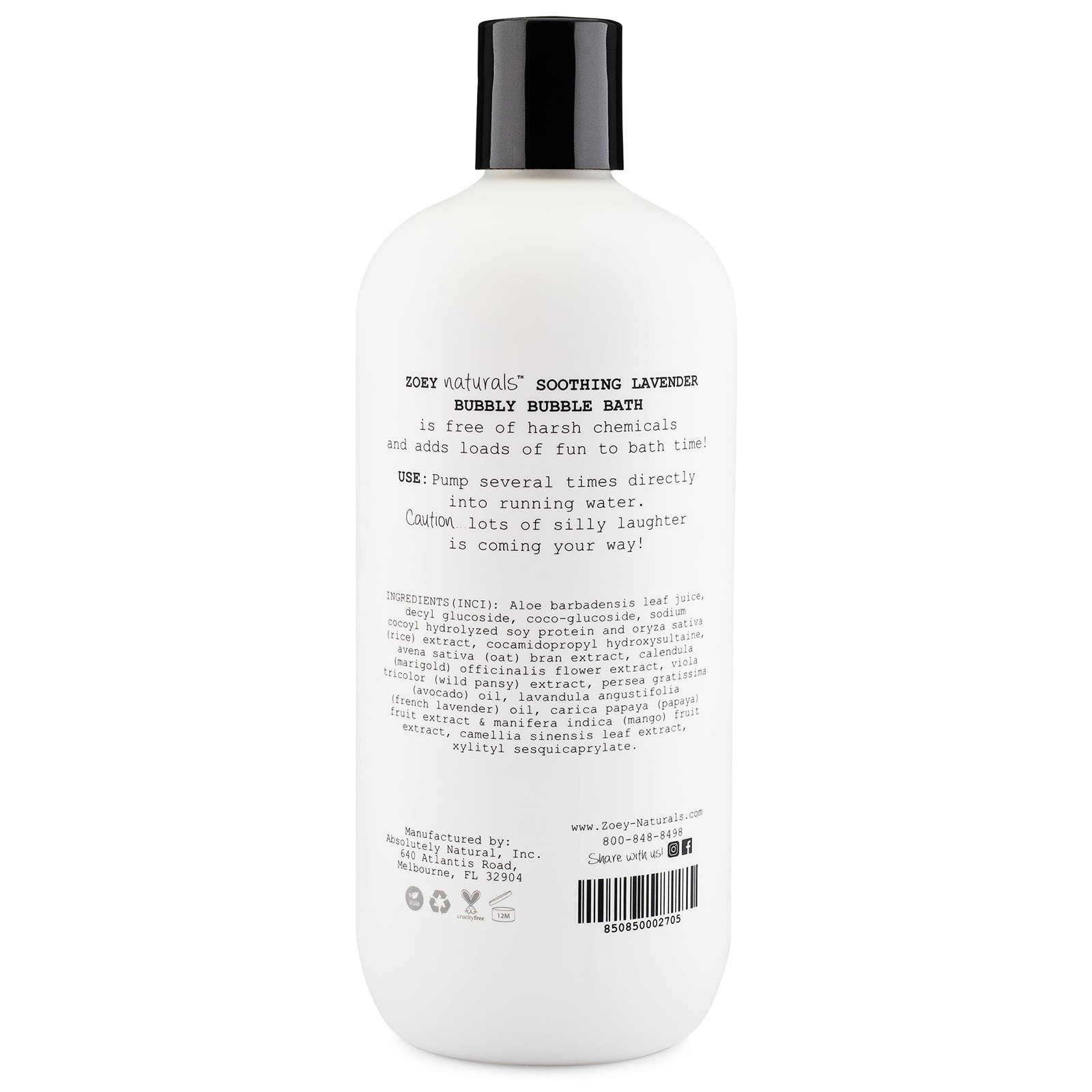 Absolutely Natural Zoey Naturals – Soothing Lavender Bubble Bath For Kids