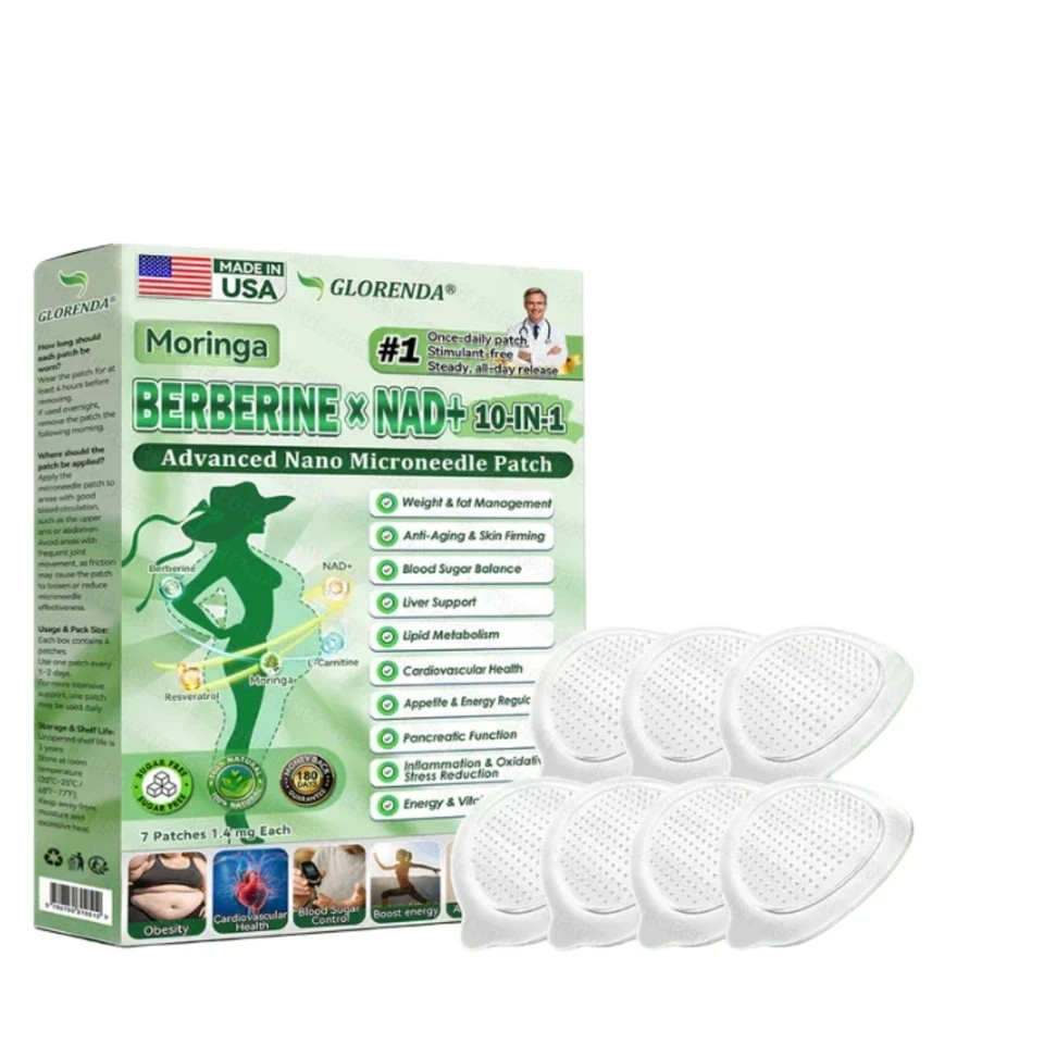 NEW GLORENDA Moringa Berberine x NAD+10-in-1 Advanced Nano Microneedle Patch