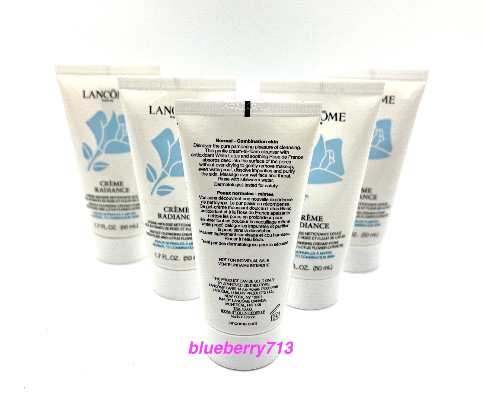 Lot of 5: Lancome Radiance Gentle Cleansing Creamy-Foam 1.7 oz Travel Size