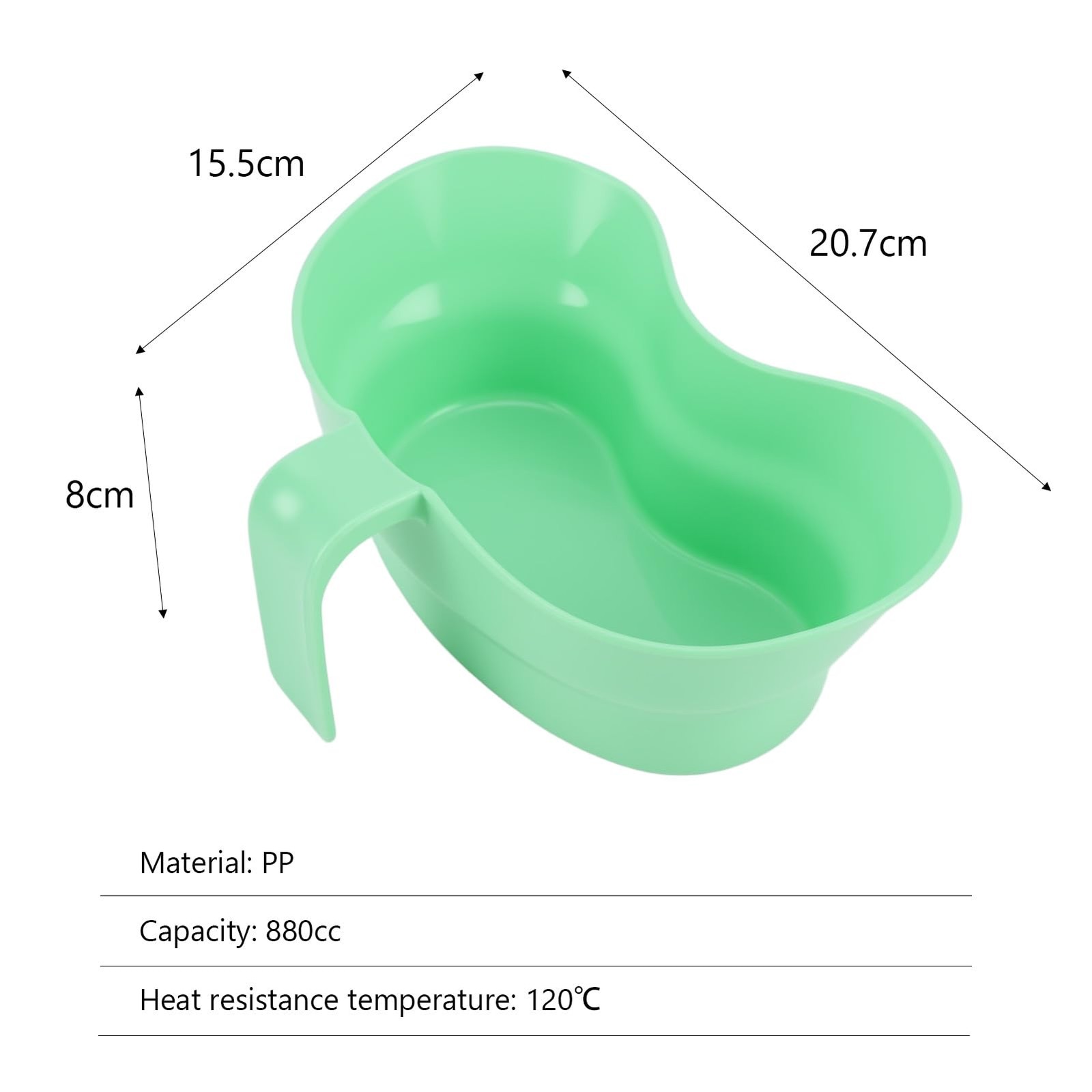 Emesis Basin with Wide Mouth & Handle – Bed Mouthwash As picture show, Green