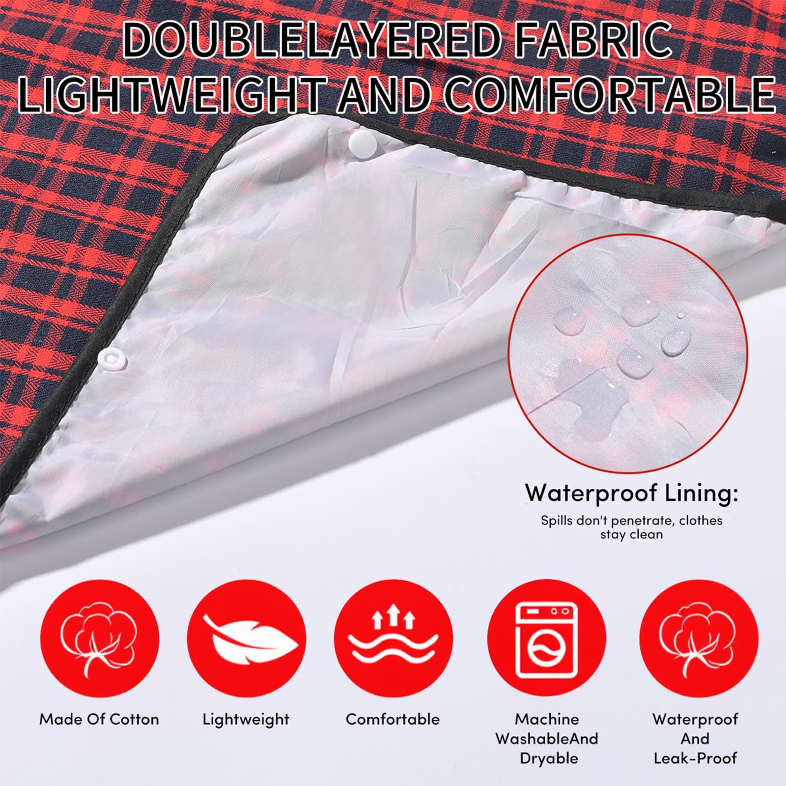 Oulisen 3 Pcs Adult Bibs For Men Washable, Reusable Adult, Black/Red/Blue