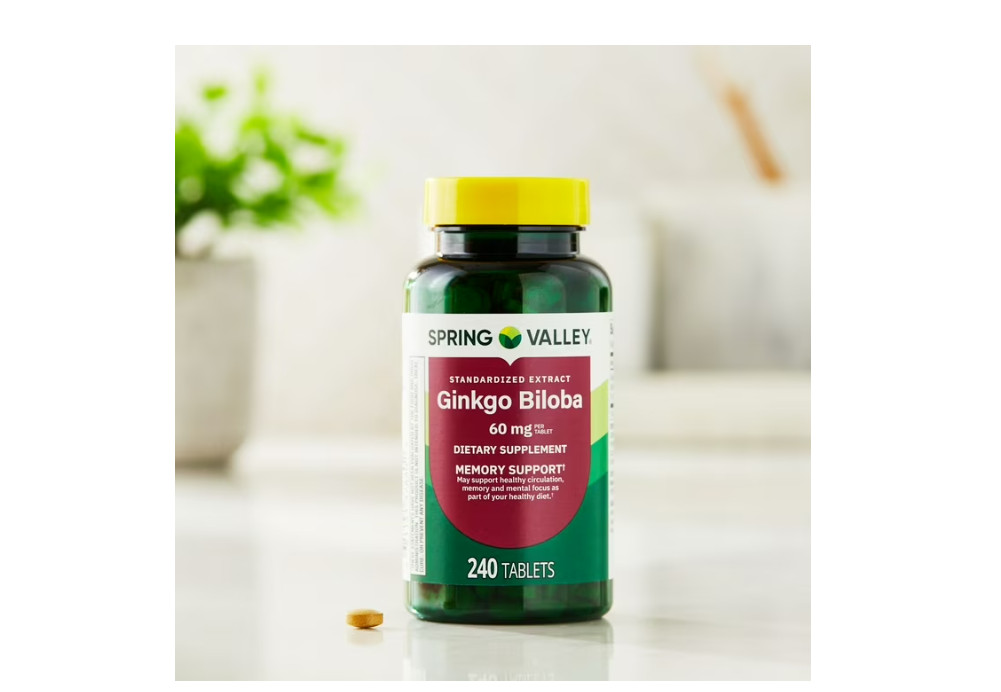 Spring Valley Extract Ginkgo Biloba Herbal Supplement 60 mg, 240 ct Always Fresh