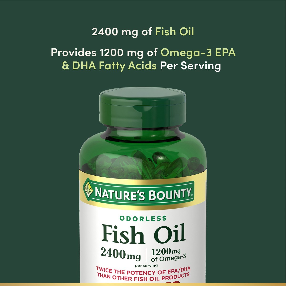 Nature’s Bounty Fish Oil 2400mg Softgels – 90ct
