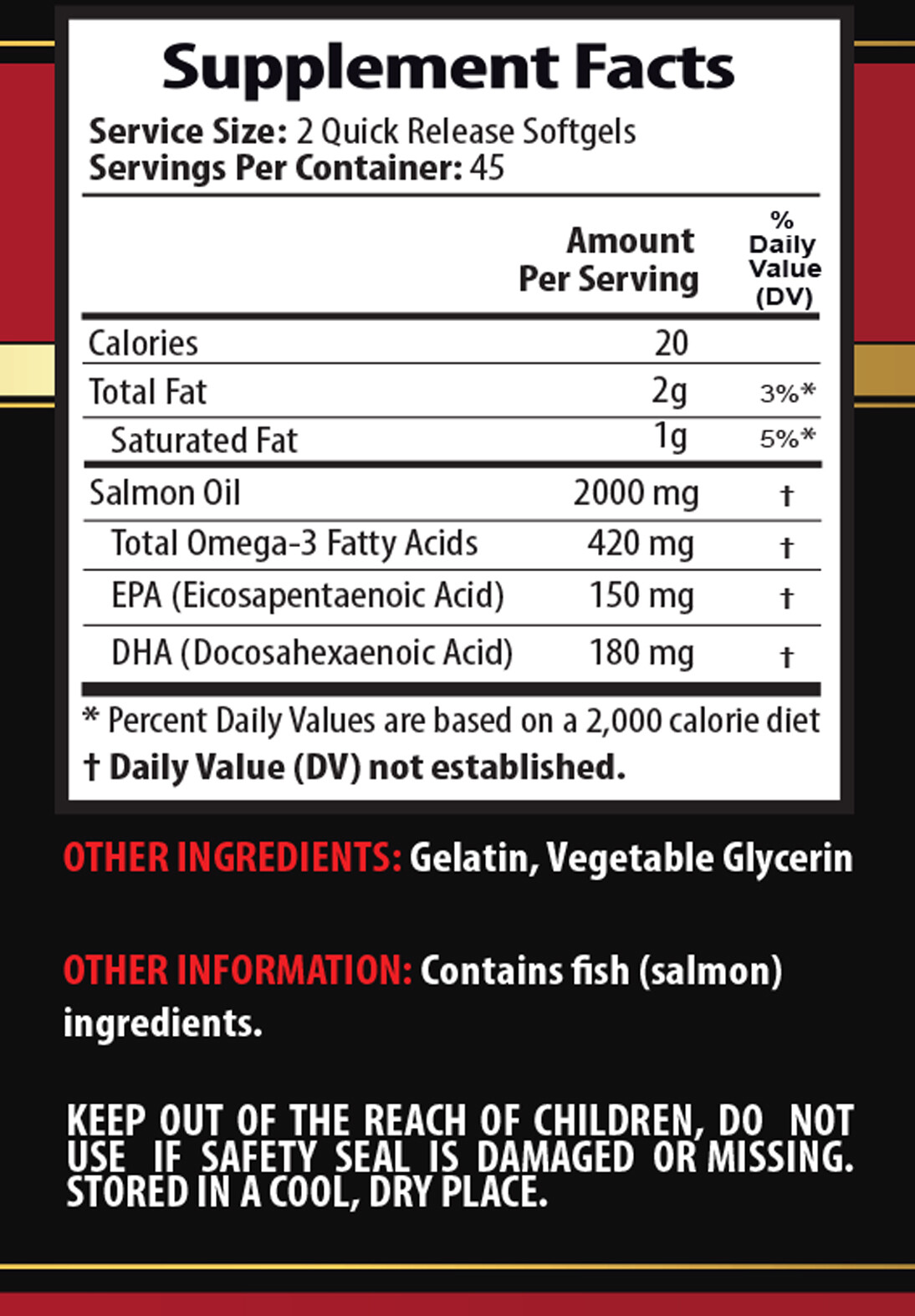 full range omega-3 – ALASKAN SALMON OIL 2000MG – cholesterol lowering 1B