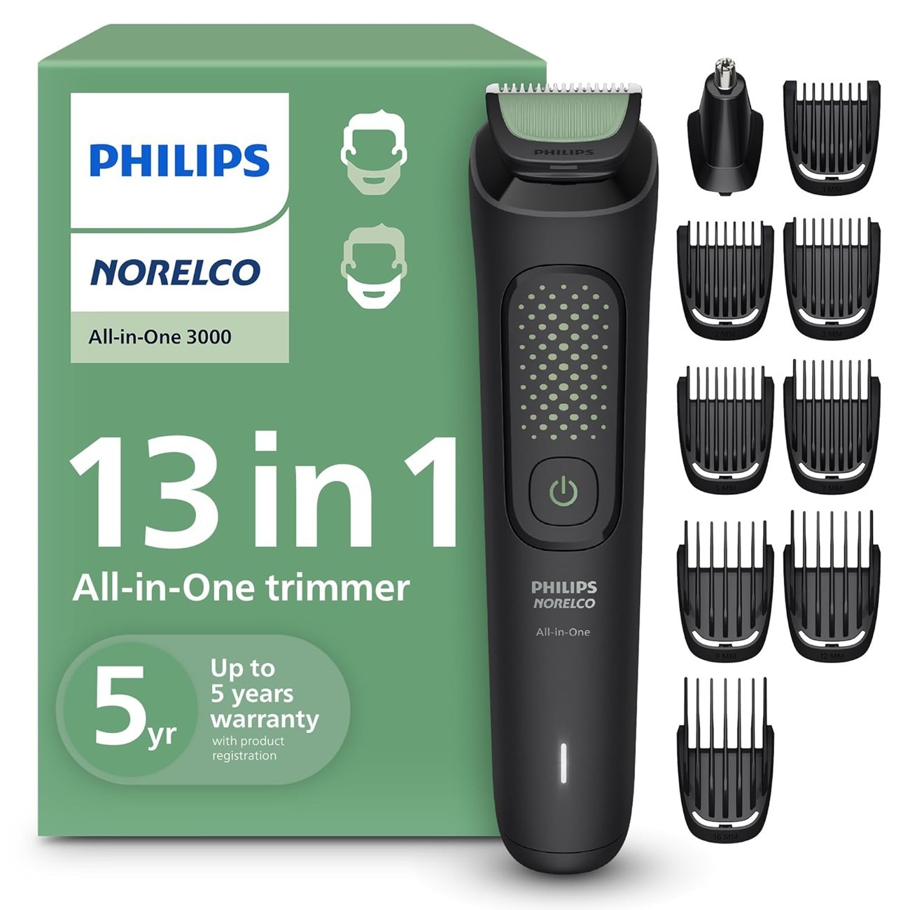 All-in-One Trimmer Beard Styler Hair Clipper 13 in 1 Self-Sharpening