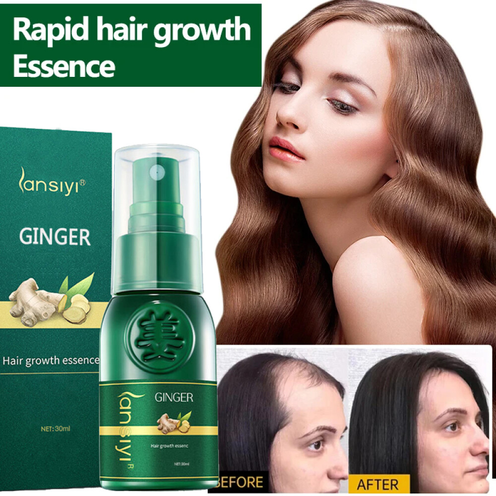 Herbal Ginger Hair Growth Spray Anti Hair Loss Treatment Dense Regrowth Essence.