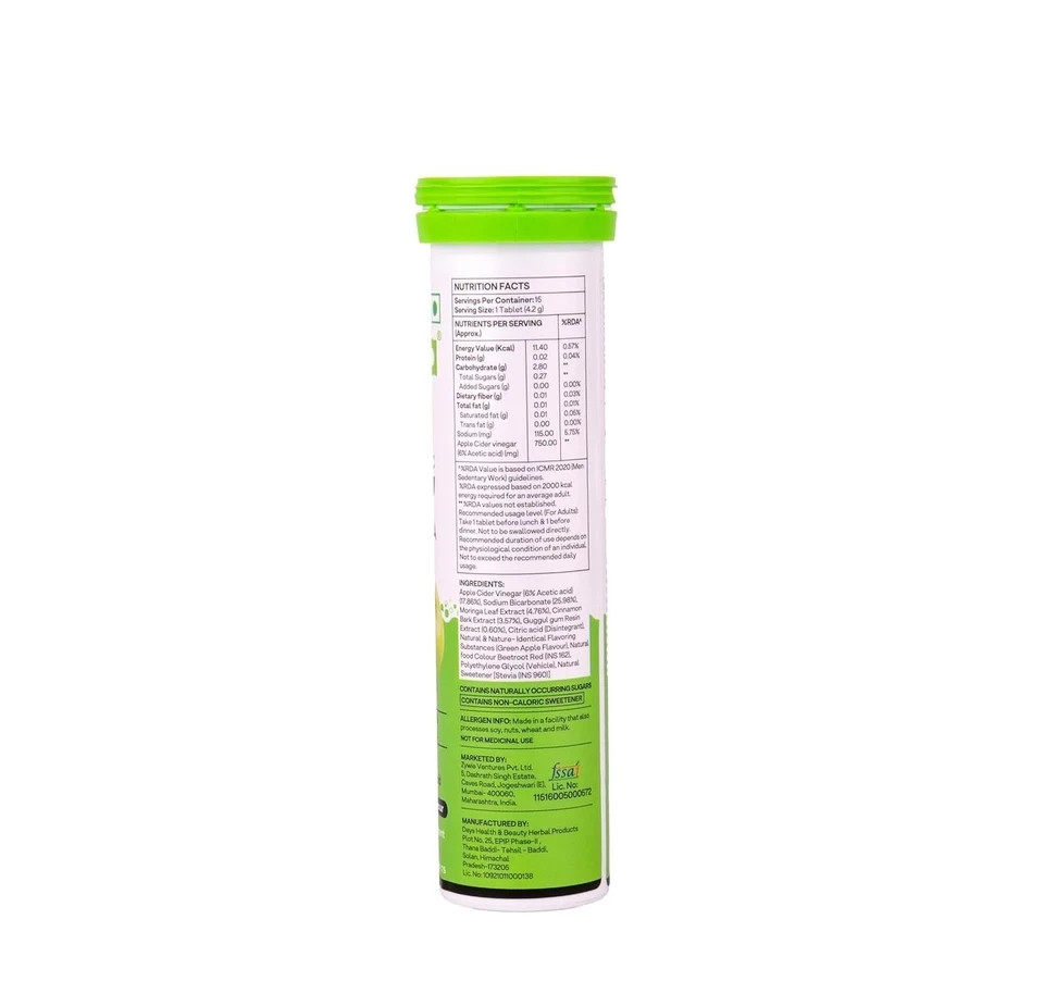 OZiva ACV Moringa Control Cravings Apple Cider Vinegar Cinnamon Guggul Pack of 8