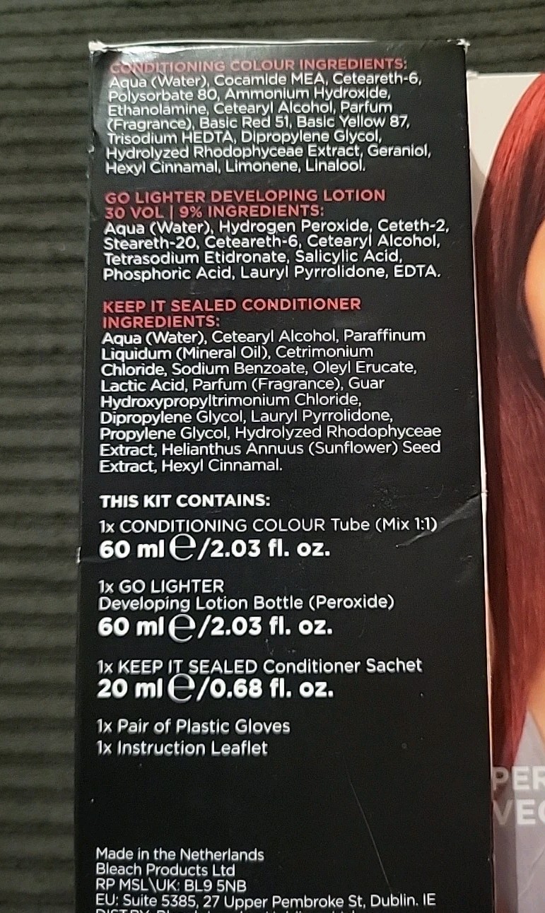 (2) No Bleach Vivid Red Permanent Vegan Dye