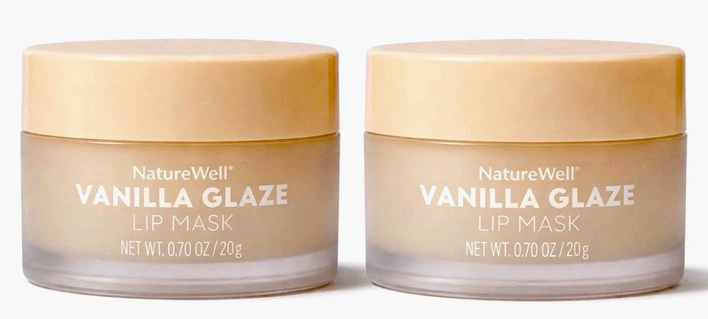 NatureWell Vanilla Glaze Hydrating Lip Mask w/ Coconut Oil, 2-Pack (0.7 oz)