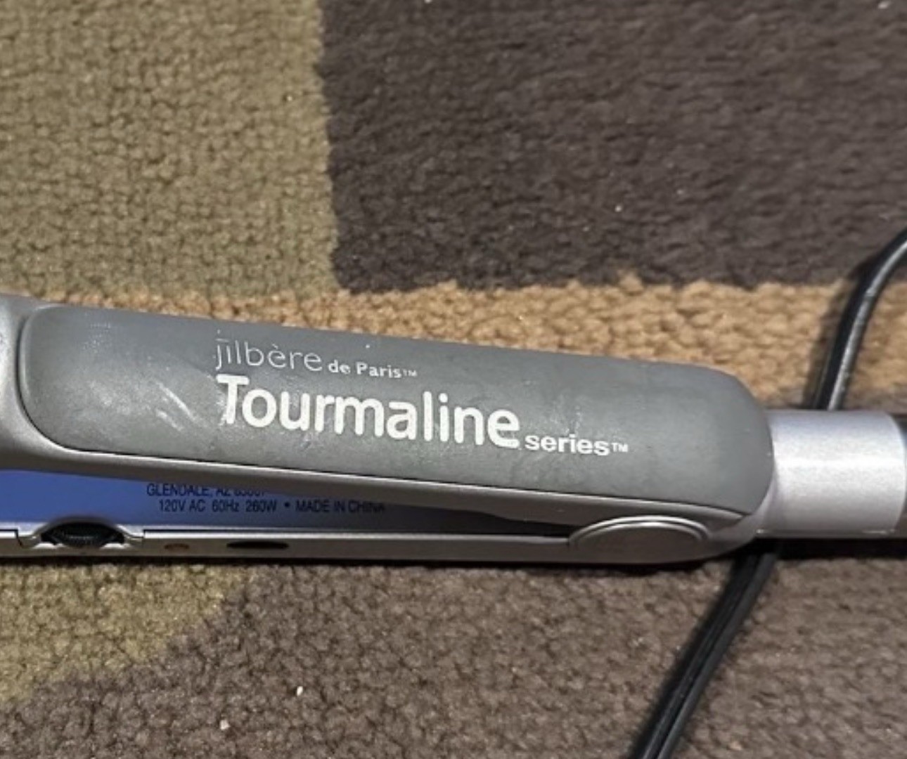 Jilbere de Paris Tourmaline Series Flat Iron Straightener Adjustable Heat Gray