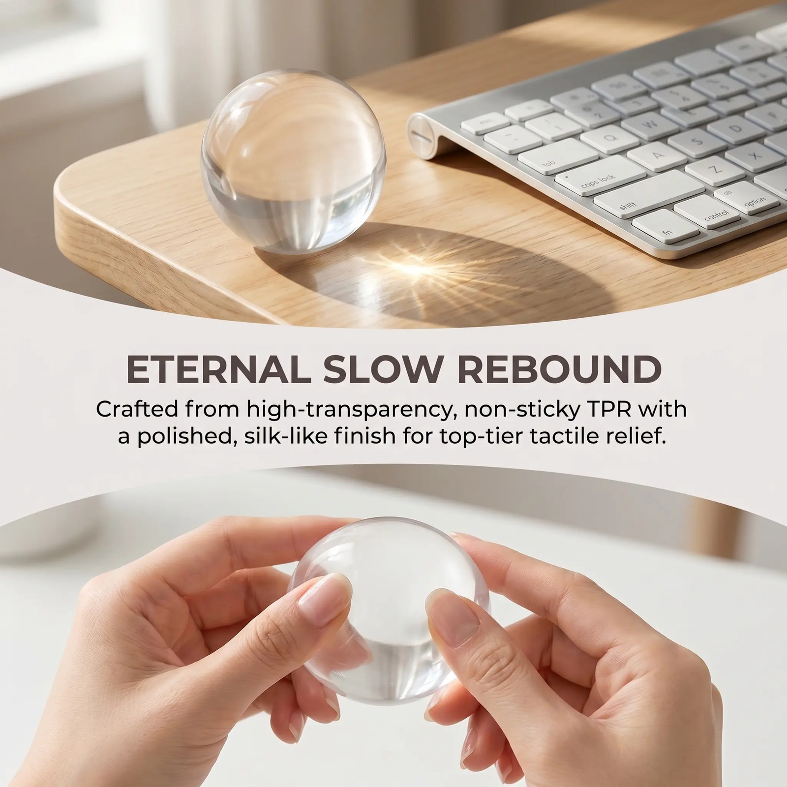 6cm Coconut Oil Squishy Fidget Toy Soft Stress Ball Sensory No Rebound Squeeze