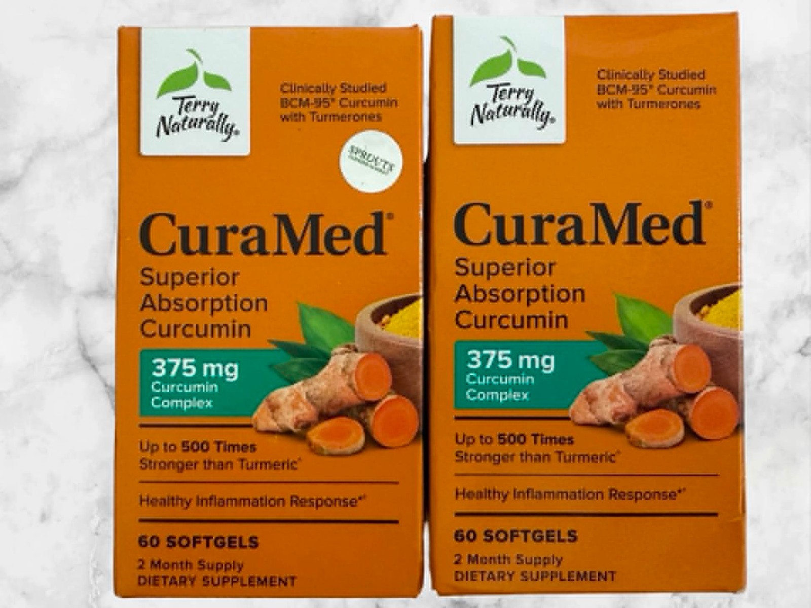 FOR 2 Terry Naturally CuraMed 375mg Superior Absorption Curcumin 60 Softgels NEW