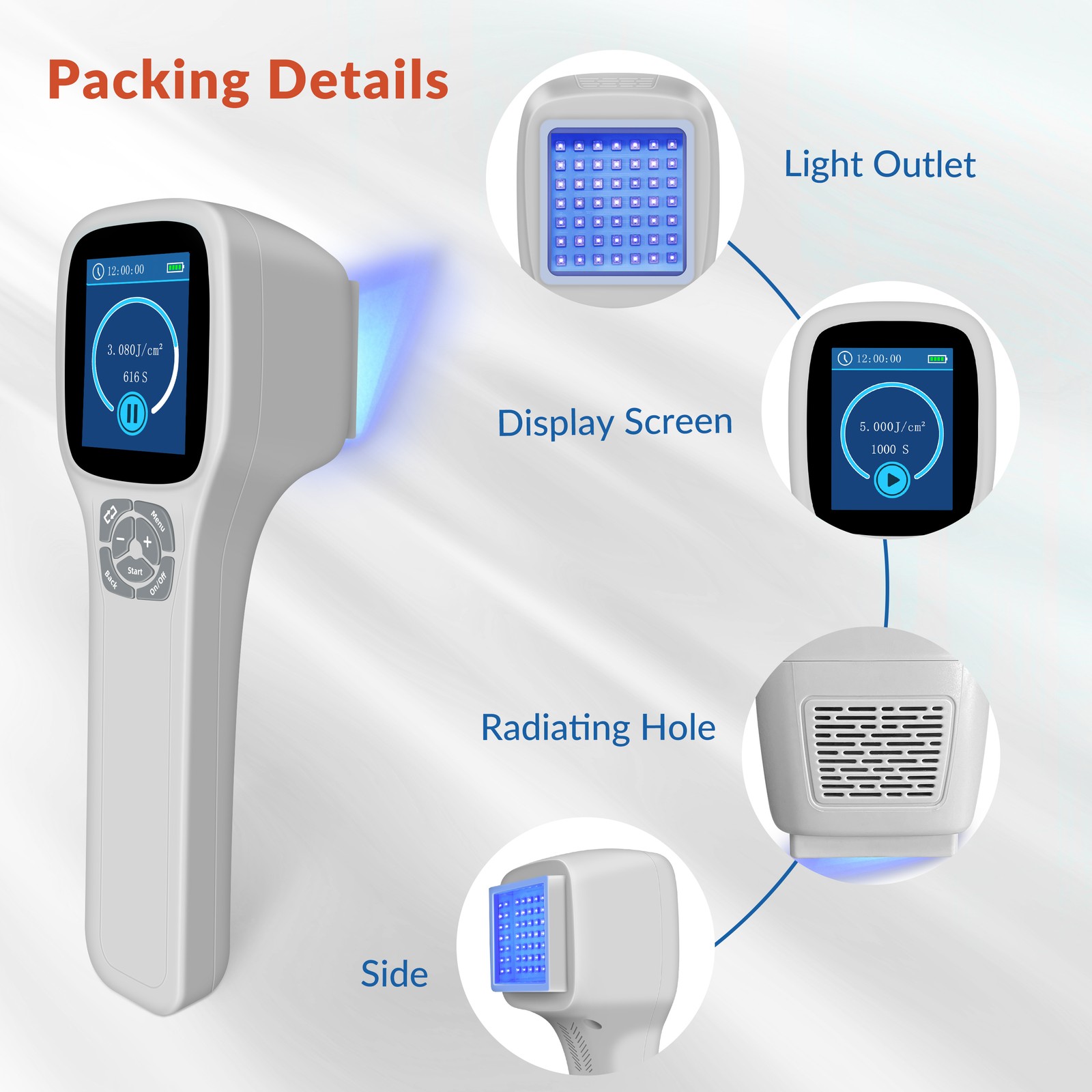 Portable 308nm UVB Skin Care Device Adjustable Timer 1 Yr Warranty Goggles Set